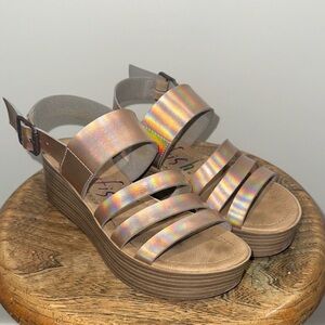 Blowfish Women's Holographic Platform Sandals